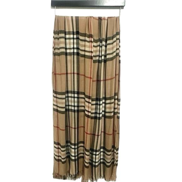 Unisex lightweight Cream and Brown Scarf-wraps 100% Viscose great condition - Picture 1 of 5